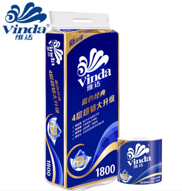 V4028 维达 蓝色经典卷筒纸卫生纸4层180g*10卷（TLD） 