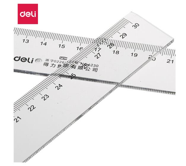 得力(deli)30cm办公通用直尺 测量绘图尺子 6230  1只 