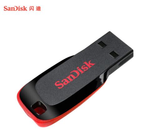 闪迪（SanDisk）32GB USB2.0 U盘 CZ50酷刃 黑红色 时尚设计 安全加密软件 