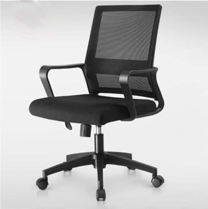 格林   办公椅子家用靠背旋转椅 办公室会议椅 人体工学椅 网布升降椅 707全黑色 