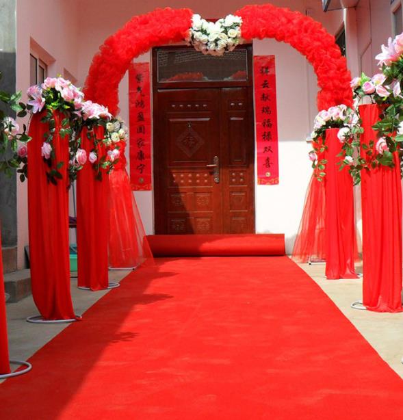 拉绒加厚迎宾毯 舞台展会开业结婚庆典红地毯   3M*50M/卷（厚度5mm） (LY) 