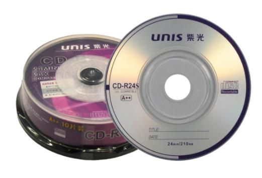 清华紫光 CD 直径8CM 刻录盘 10张/桶 