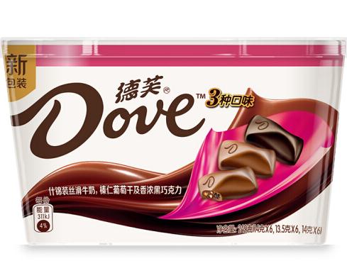 德芙Dove巧克力分享碗装 什锦牛奶榛仁葡萄干 249g 