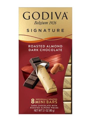 歌帝梵 Godiva 烤杏仁黑巧克力迷你条90g美国进口 