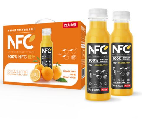  农夫山泉  100%NFC橙汁300ml*10瓶 礼盒 