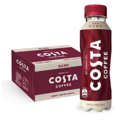  COSTA COFFEE醇正拿铁浓咖啡饮料 300mlx15瓶 