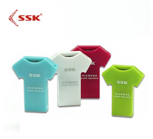 SSK 飚王SCRS052T恤单口TF卡读卡器彩色 