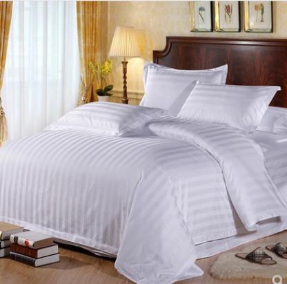 床上用品条纹全棉缎条单件被套 1.5米床用 