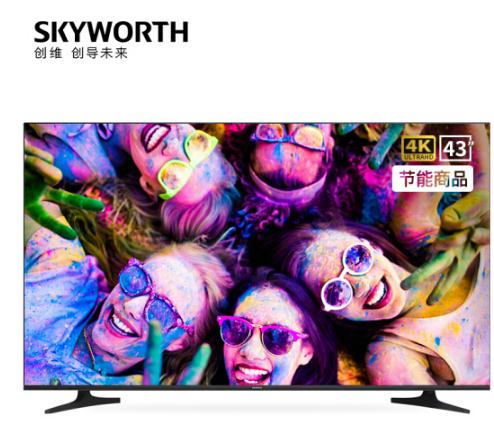 创维（SKYWORTH）43E392G 43英寸4K超高清 HDR 全面屏智能电视 