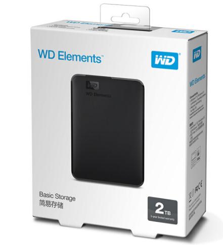 西部数据(WD)2TB USB3.0移动硬盘Elements 新元素系列2.5英寸 