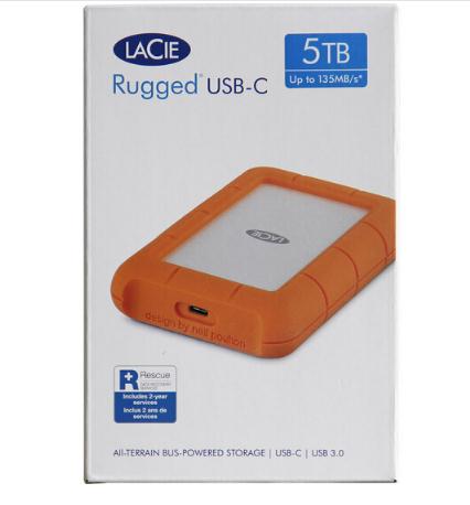 LaCie 5TB 雷电 Type-C/USB3.1 移动硬盘 Rugged 2.5英寸 便携三防 