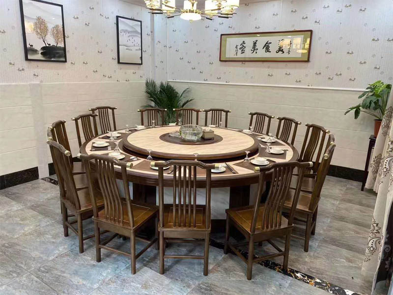 大气实木3.2米中式圆桌餐桌 